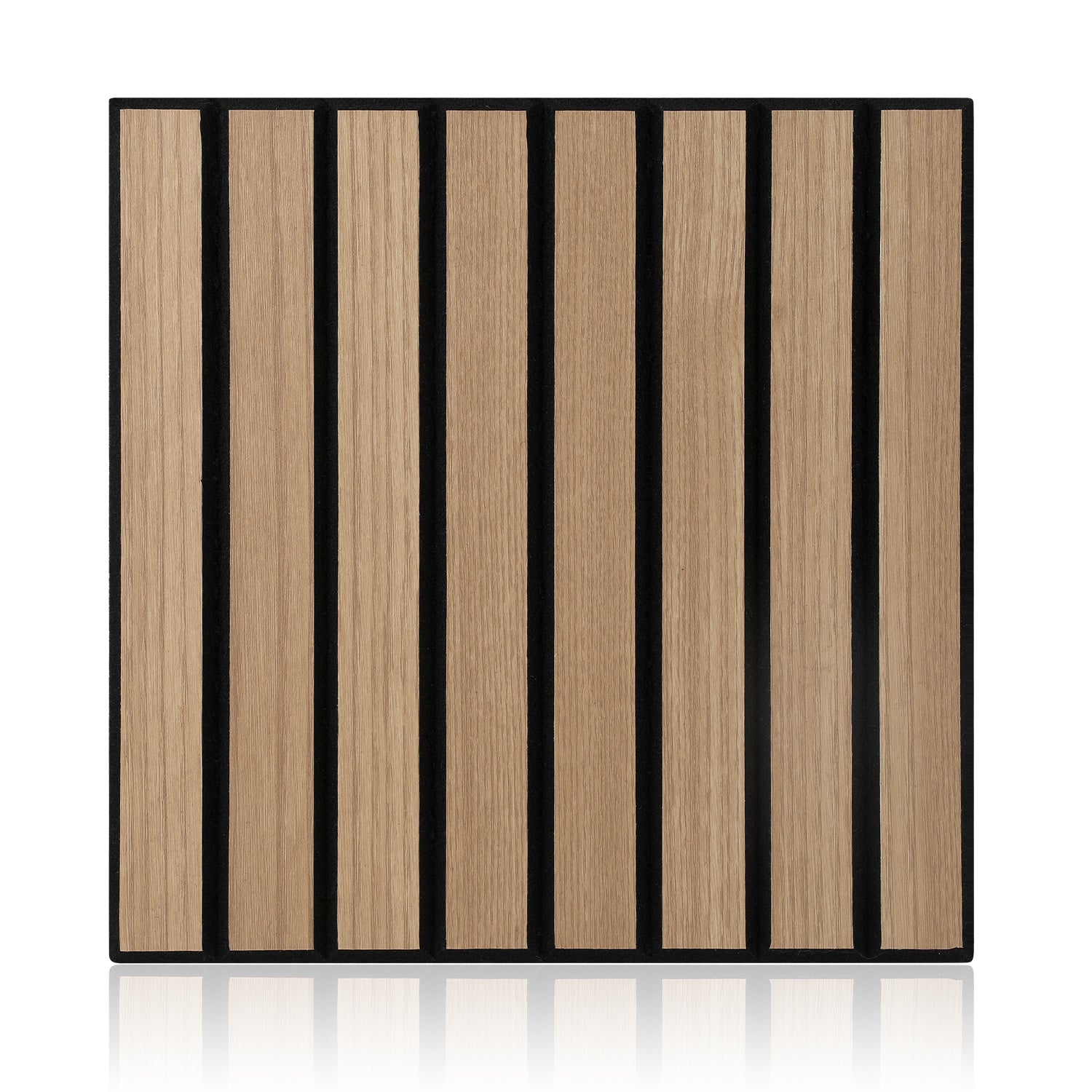 Schallabsorptionsplatten-Set, Holzoptik, Wandverkleidung/Wandbelag, selbstklebend, keine Bohrungen erforderlich, einfache Montage, Material aus recyceltem Filz, schalldämmend, 30 x 30 cm, Farbe: Schwarznuss/Eiche