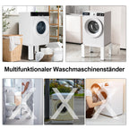 Waschmaschinen-Untergestell mit höhenverstellbarer Ablage 60.6x60.6x40 cm, 150 kg belastbar, Ablage 30 kg, 3 Höhen (5/10/15 cm), Anti-Rutsch & Gummifüße, Weiß