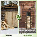 Kaminholzregal Holzregal Metall Feuerholzregal für Wohnzimmer Brennholzregal