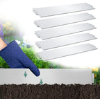 Rasenkante verzinkt Metall, 5m 10m 15m 20m 25m 30m 35m 40m 45m 50m 100x18cm Beeteinfassung Mähkante Palisade Gartenbeet, Silber oder Schwarz(Länge 5m - Höhe 18cm)