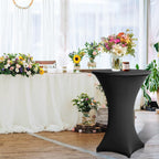 1/2/4 Stück Stehtischhusse Stretch Schwarz Strech Husse Stehtisch Hussen Hochwertige Stehtischhuss für Gartenparty Feier Hochzeit Taufe, Rotwein