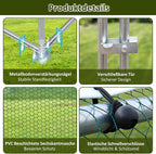 3 × 4 × 2 Meter großer Hühnerstall für den Außenbereich – Geflügelstall aus verzinktem Stahl mit Kuppeldach, geeignet für Hühner, Kaninchen, Gänse, Tauben und Wachteln, mit Metallzaun mit Maschen