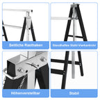 Arbeitsständer, 2er-Set, höhenverstellbar, 7 Stufen (80–130 cm), Gerüstständer, Tragkraft 400 kg pro Paar, klappbare Ständer für Haushalt, Werkstatt und Garten, schwarz