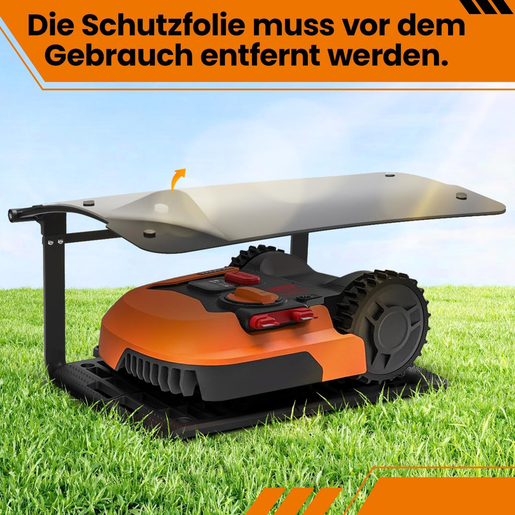 Rasenmäherabdeckung, Carport aus ABS-Kunststoff, Carport mit Überdachung, Garage für Mähroboter mit klappbarem Dach, für den Garten geeignet, 73 x 57 x 40 cm, schwarz