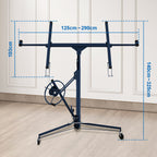 Gipskarton-Hebebühne, zusammenklappbar, XXL-Ausführung, 140 cm – 350 cm, einstellbare Arbeitshöhe, Tragkraft 68 kg, maximale Ausladung für Gipskartonplatten 290 cm