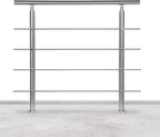 Handlauf Edelstahl 80/100/120/150/160/180 cm, Treppengeländer mit 4 Querstreben | Rostfrei, Wetterfest, Gebürstet, Winkelverstellbar für Innen & Außen und für Treppen, Balkon & Eingang（副本）（副本）