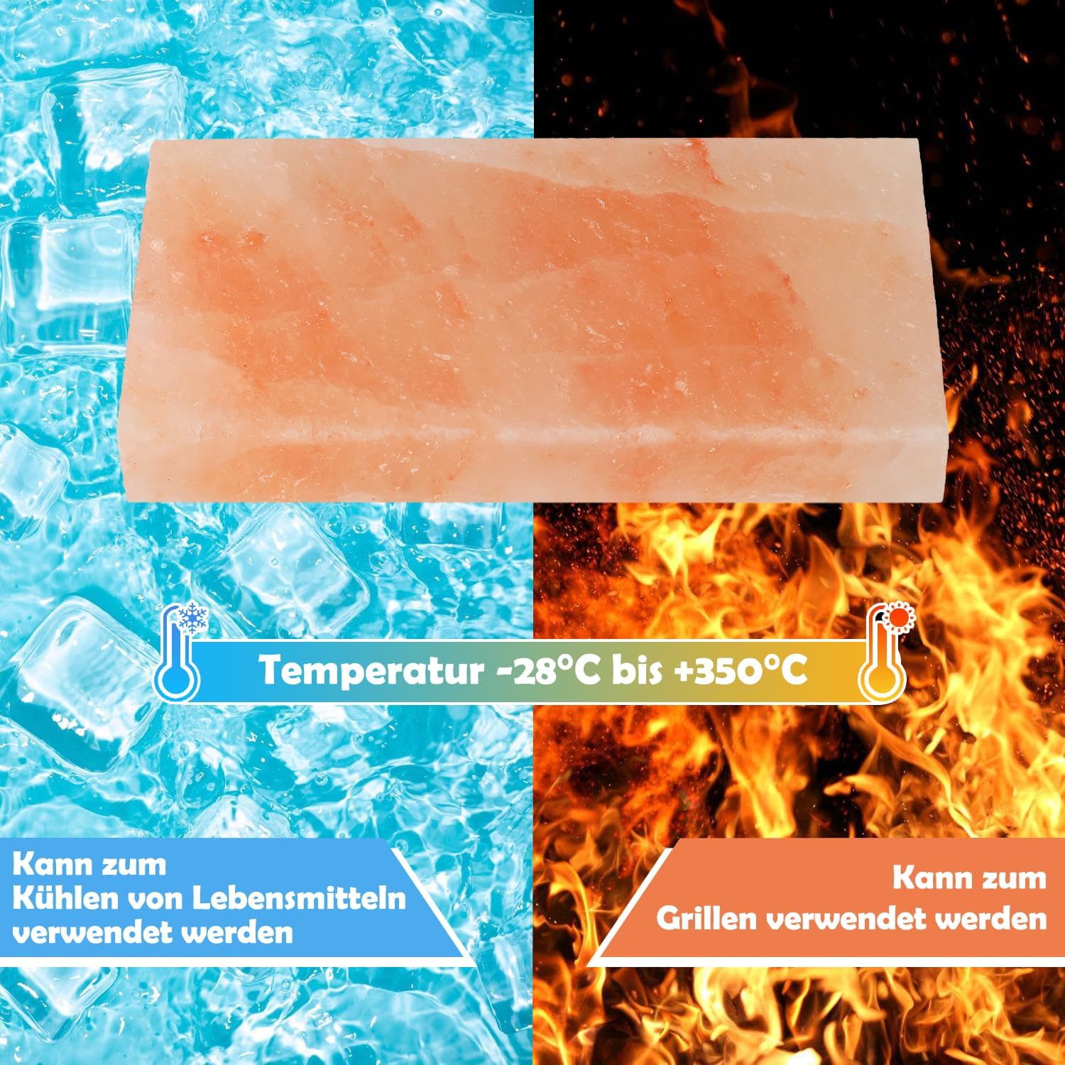2/4/6/8 set L Salzstein zum Grillen, 20x10x2,5cm Salz Grillsteine, Original Kristallsalz, Wiederverwendbar Salzgrillstein, Salzplatte zum Grillen für BBQ