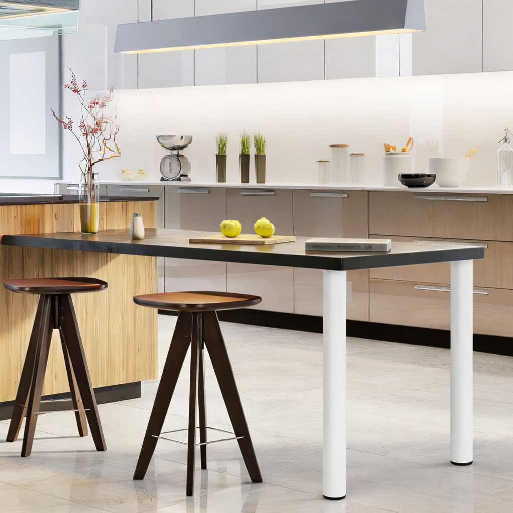 Möbelfüße 4 Stück, Tischbeine höhenverstellbar 70-110 cm, Möbelbeine aus Stahl bis 200 kg belastbar, mit 16 Schrauben, für Tisch, Schrank, Nachttisch, Schlafsofa, Schwarz/Weiß