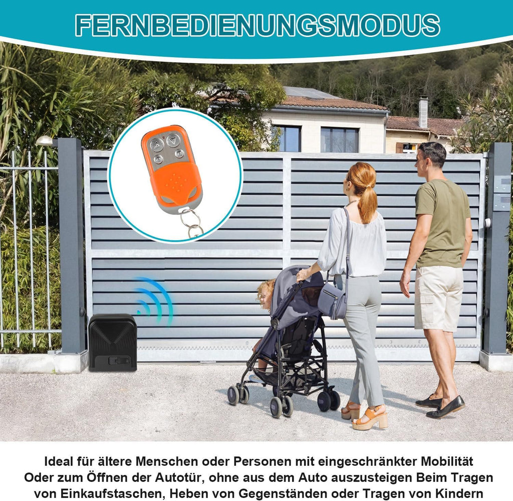 Schiebetorantrieb Torantrieb Schiebetor, Smart WiFi Torantrieb automatischer mit 2 Fernbedienungen, Toröffner-Warnleuchte, Automatische Schließfunktion