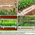 Gewächshausheizung mit Thermostat, regelbare elektrische Pflanzenheizung mit präziser Temperaturregelung & Überhitzungsschutz, energiesparend, ideal für Gewächshaus & Anzucht