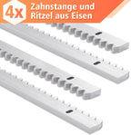 Zahnstange für Schiebetorantrieb Schiebetor Toröffner, 2M Zahnschiene, 4PCS (je 50 cm lang) Schiene Dicke 10 mm Länge 0,5 m