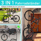 Fahrradständer Boden, 20 bis 29 Zoll, Fahrradhalter Aufstellständer, Bodenständer für Vorderrad oder Hinterrad, Shopständer für Fahrräder, Garage Radständer