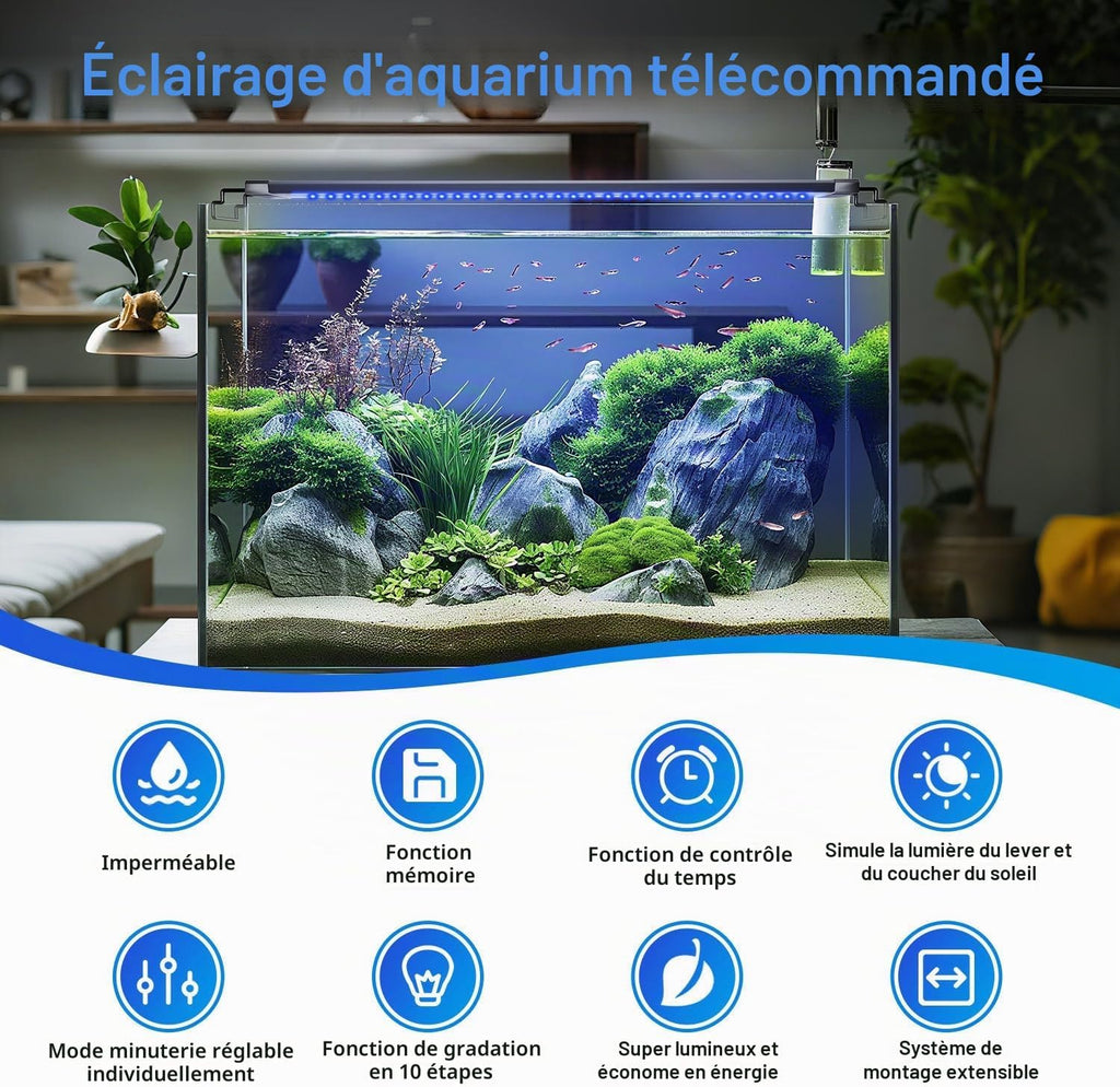 LED Aquarium Beleuchtung 55-150cm Süßwasserfische Vollspektrum Timer RGB Lampe