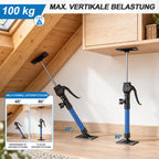 2er- bzw. 4er-Set Multifunktionale Stützstange | Doppelte Befestigungsvorrichtung + Griff aus Aluminiumlegierung | Höhenverstellbar von 40–60 cm, Stützwinkel 90°/45°, geeignet für die vorübergehende Befestigung von Hängeschränken, Wandpaneelen und Platten