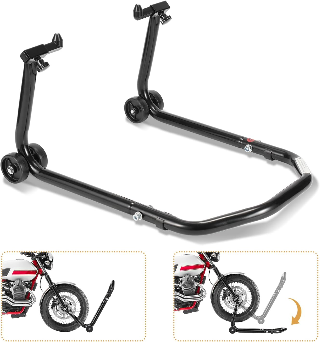 Motorradständer, Motorradheber Vorne Motorrad Aufbockständer mit Doppelrollen, breitenverstellbar Montagearbeiten für Motorräder bis 300 kg, Standfestigkeit