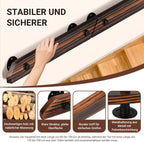 Treppengeländer, Wandgeländer für Treppen, rutschfeste Geländer mit Wandhalterungen und Befestigungszubehör, geeignet für die seitliche Montage an Treppen und Balkonen, flache Ausführung, braun, in sieben Größen erhältlich.
