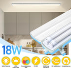 18W Feuchtraumleuchte LED 120cm, Wannenleuchte T8-Doppelleuchte 4000K 3060lm, 50000H, IP65 Werkstattlampe Badlampe Leuchtstoff Röhren Garagenlampen, Bürodeckenleuchte