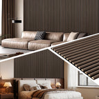 Schallabsorptionsplatten, 120 x 60 cm, für gewölbte Wände, aus Holz und Filz, schalldämmend, Holzoberfläche, geeignet für die Wandgestaltung in Aufnahmestudios und Privathaushalten, große Abdeckfläche, Farbe: Weißeiche/Schwarznussbaum, 1–4 Stück