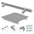 10er-Pack silberfarbene Edelstahl-Schrankgriffe, T-förmige Griffe mit einem Durchmesser von 12 mm, Türgriffe und Stangengriffe, Lochabstände 96/128/160 mm, hochwertige Möbelgriffe für Küchenschränke und Schubladen