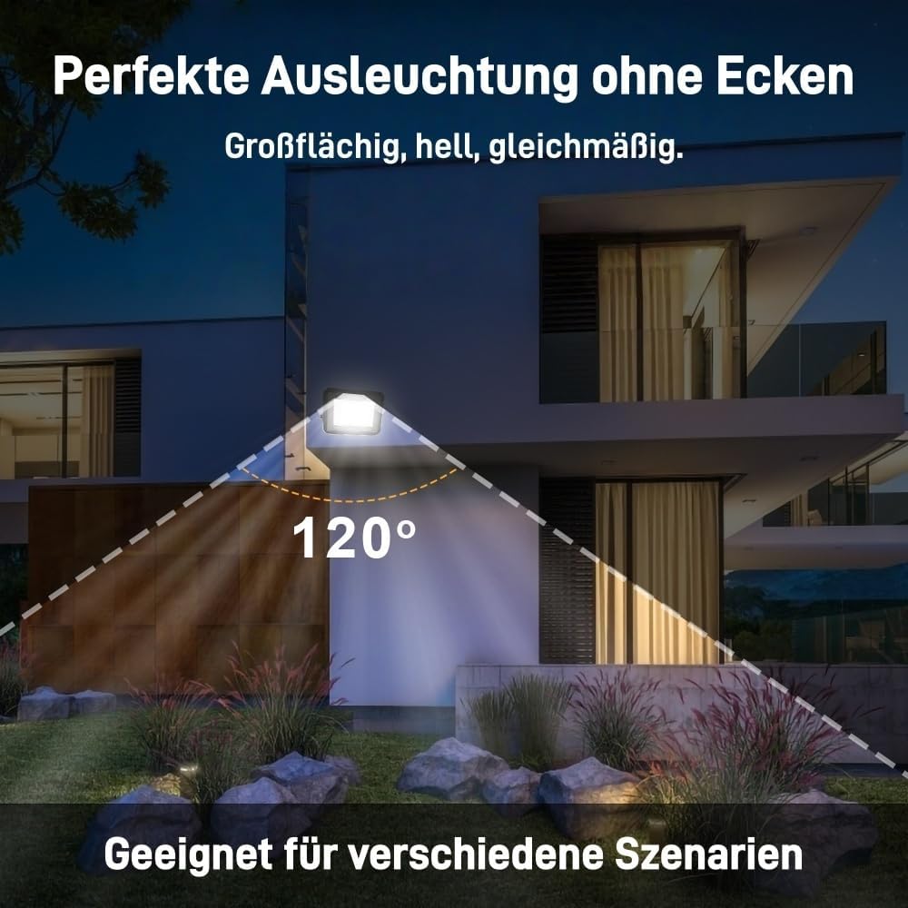 LED Strahler Außen 20/30/50/100W, 3000K/4000K/6500K LED-Strahler Dimmbar, Superhell Fluter Flutlichtstrahler, IP66 Wasserdicht Scheinwerfer Aussenstrahler für Hof, Garten, Garage