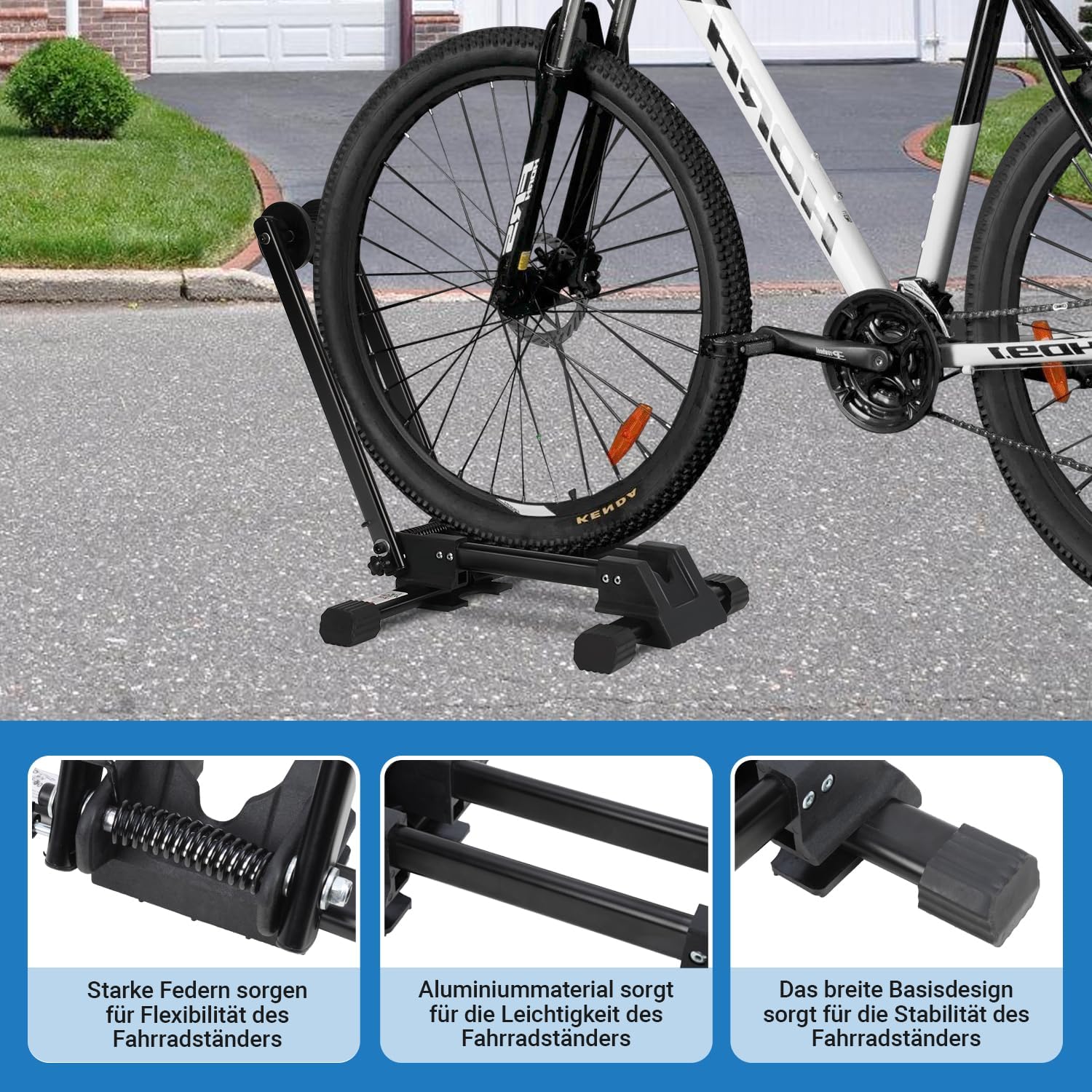 20 bis 29 Zoll Fahrradständer, Aluminium Faltbar Hinterradständer 43x13x10cm,Haus oder Fahrradgeschäft Fahrrad,Ausstellungsständer für Mountain und Rennräder