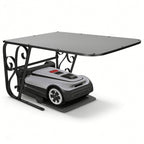 Mähroboter Garage mit Metallfüßen Schutzüberdachung Carport Überdachung für Rasenmäher Rasenroboter UV-Schutz | ideal Gegen Regen und Hagel 43x56x82cm Schwarz