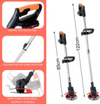 Akku-Rasenmäher, Rasentrimmer (Set mit 2 Akkus à 1,5 Ah und Ladegerät), 2-in-1, 18.000 U/min, 24 V, Kantenschneider