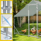 3 × 4 × 2 Meter großer Hühnerstall für den Außenbereich – Geflügelstall aus verzinktem Stahl mit Kuppeldach, geeignet für Hühner, Kaninchen, Gänse, Tauben und Wachteln, mit Metallzaun mit Maschen