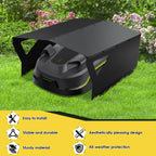 Garage für Mähroboter, 78 x 60 x 34 cm, schwarzer, verzinkter Unterstand, schützt vor Regen, Sonne und Hagel, witterungsbeständig und UV-beständig, geeignet als Überdachung für Gartenmäher und Mähroboter, inklusive Montagezubehör