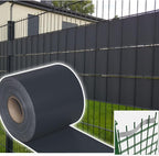 PVC Sichtschutzstreifen 35m/50m/70m Zaunblende Folie, inkl. 30 Befestigungsclips, Windschutz Sonnenschutz Sichtschutz Gartenzaun, Sichtschutzfolie für Doppelstabmattenzaun, Anthrazit