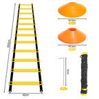 Speed & Agility Training Set Koordinationsleiter, Trainingsset Enthält 1 Agility Leiter, 6 verstellbare Hürden, 12 Hütchen, Aufbewahrungstasche, Trainingsgerät für alle Sportarten