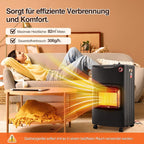 Gasheizung für Innenräume 4200W, Gasofen, 3 Stufen, 2 EU-Adapter Gasheizer mit 3 Heizstufen, ODS-System, 2 EU-Adaptern und 5 Rollen für Balkon, überdachte Terrasse und belüftete Räume