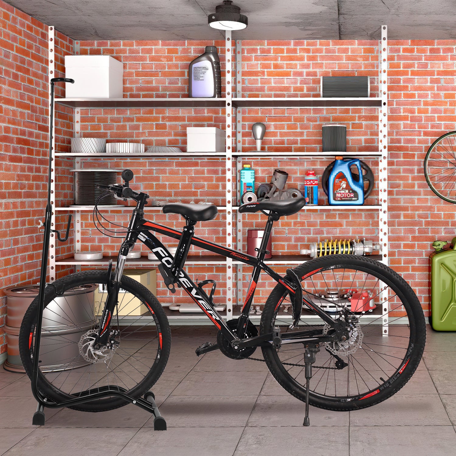 Fahrradständer Boden, 20 bis 29 Zoll, Fahrradhalter Aufstellständer, Bodenständer für Vorderrad oder Hinterrad, Shopständer für Fahrräder, Garage Radständer