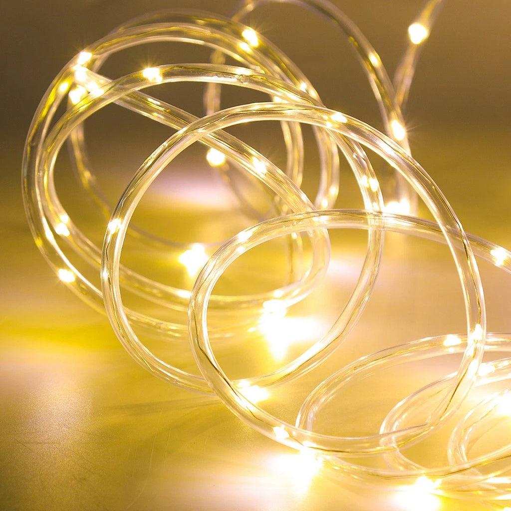 10/20/30 Meter lange Solar-Lichterkette mit 100 LEDs, bunt, für den Außenbereich geeignet – wasserdichtes Design, 8 Leuchtmodi, ideal für Festtagsdekorationen und Partys im Freien, wahlweise in den Farben Regenbogen, Warmweiß und Kaltweiß
