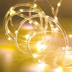 10/20/30 Meter lange Solar-Lichterkette mit 100 LEDs, bunt, für den Außenbereich geeignet – wasserdichtes Design, 8 Leuchtmodi, ideal für Festtagsdekorationen und Partys im Freien, wahlweise in den Farben Regenbogen, Warmweiß und Kaltweiß