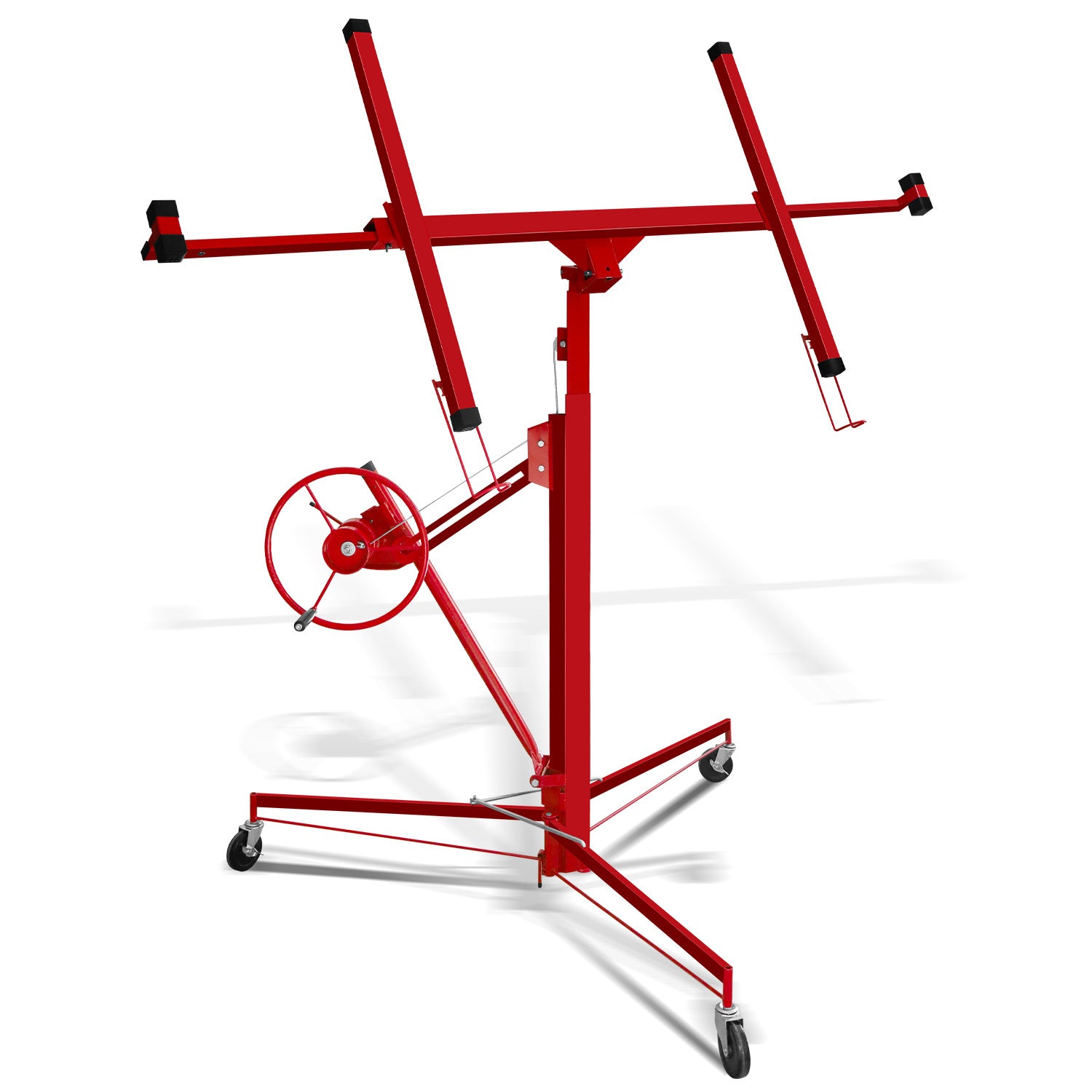 Gipskarton-Hebebühne, zusammenklappbar, XXL-Ausführung, 140 cm – 350 cm, einstellbare Arbeitshöhe, Tragkraft 68 kg, maximale Ausladung für Gipskartonplatten 290 cm