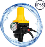 Pumpensteuerung mit Manometeranzeige, Druckwächter, 10 bar, elektronischer Druckschalter für Hauswasserversorgungsanlagen und Gartenpumpen