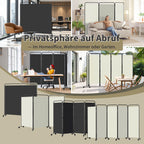 Rollbarer Raumteiler für Terrasse und Balkon, 360°-Raumteiler, Sichtschutz, zusammenklappbar und freistehend, geeignet für Garten, Büro und Terrasse, 185/228/263/284 cm