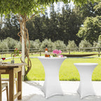 Stehtischhusse Stretch, 1/2/4/5 er-Set Stehtische Husse elastische, Tischdecke für Bistrotische, Tisch Husse Hochzeit Feier, Tischdecke-Weiß