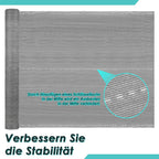 Sichtschutz Zaun, Windschutz Balkon Garten, HDPE 150 g/m², blickdichtes Zaunnetz mit Ösen,verstärkter Rand, UV-stabil, inkl. 50 Kabelbinder – Grau