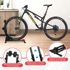 3-in-1-Klappfahrradständer, vertikale oder horizontale Aufstellung möglich, keine Bohrungen erforderlich, geeignet für 24–29 Zoll, robuste Konstruktion aus Kohlenstoffstahl, rutschfeste Unterlegmatten, geeignet für Garagen, Wohnungen und Keller