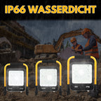 LED-Baustrahler, 50 W/100 W/150 W/200 W Arbeitsleuchten, tragbare LED-Arbeitsleuchten, Baustrahler mit kaltweißem Licht, Schutzklasse IP66, mit 3 Meter langem Kabel und klappbarem Stativ, geeignet für Baustellen (mit Stecker)