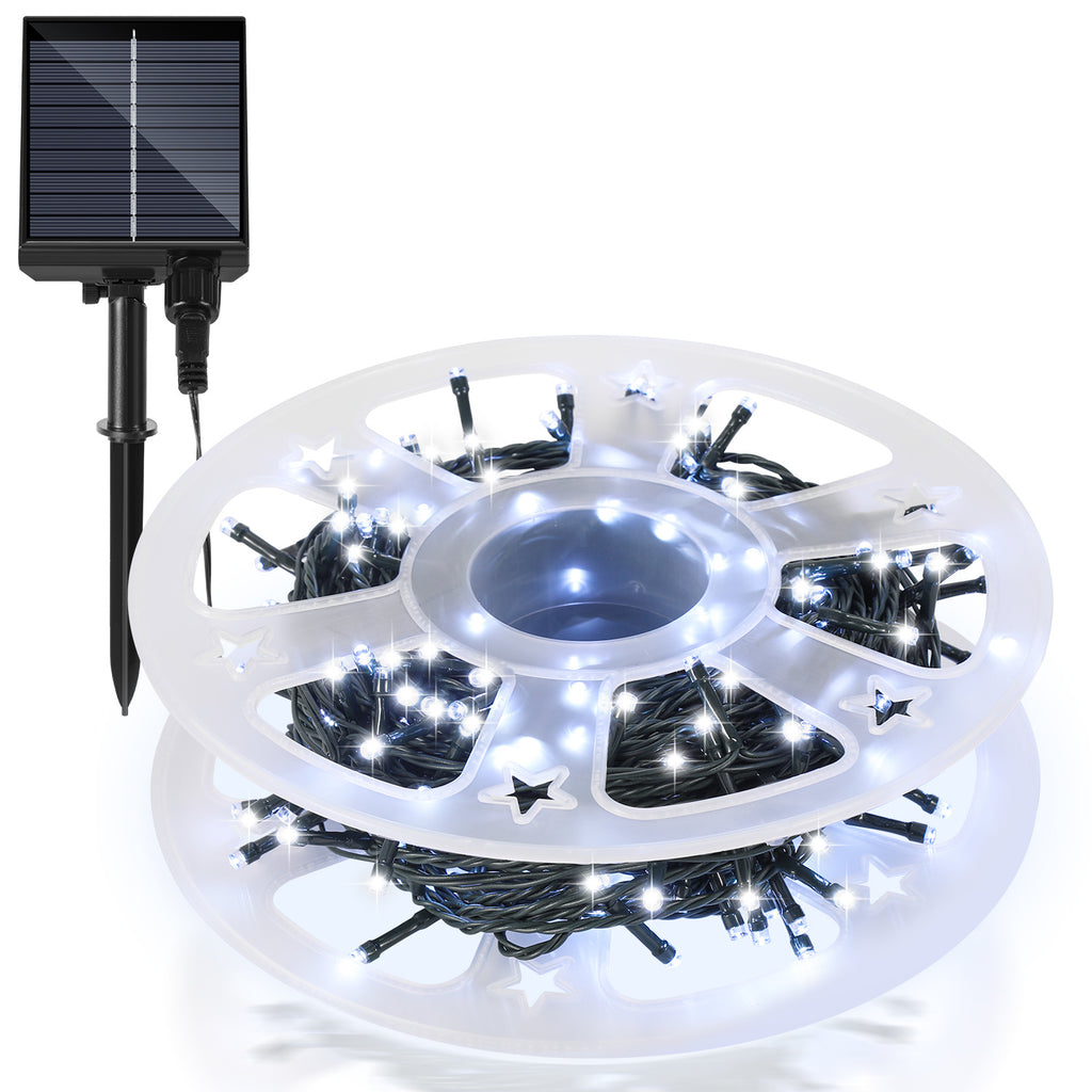 30/50/80/100 Meter lange Solar-Lichterkette für den Außenbereich, 300/500/800/1000 LED-Lämpchen, kaltweißes Licht, USB-Aufladung und Solarstromversorgung, 8 Beleuchtungsmodi und Timer-Funktion, Schutzklasse IP44, geeignet für Garten und Partys