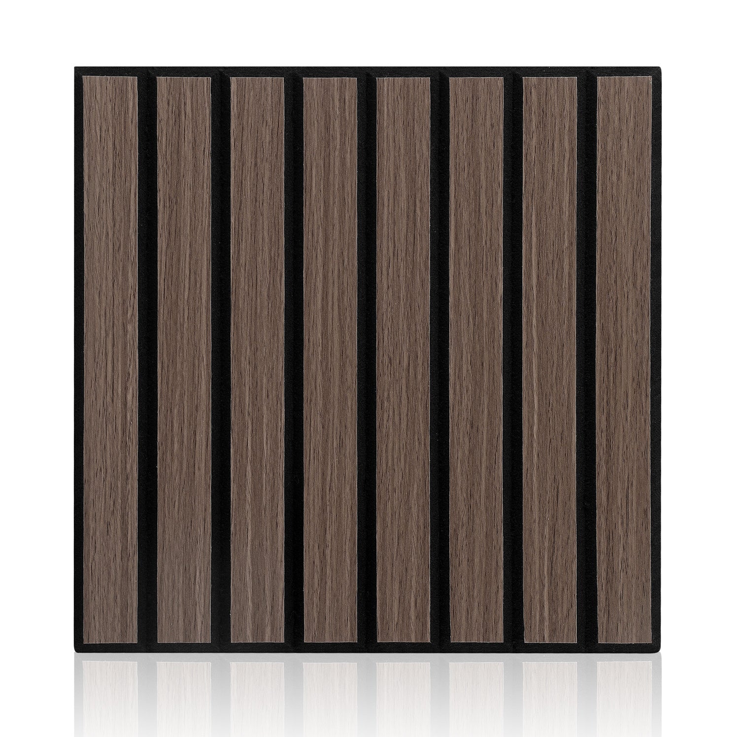 Schallabsorptionsplatten-Set, Holzoptik, Wandverkleidung/Wandbelag, selbstklebend, keine Bohrungen erforderlich, einfache Montage, Material aus recyceltem Filz, schalldämmend, 30 x 30 cm, Farbe: Schwarznuss/Eiche