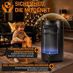 Gasheizung für Innenräume 4200W, Gasofen, 2 Stufen, Gasschlauch Gasheizer mit Dreieckbrenner, Druckregler, Gasschlauch und Schutzhülle für Balkon, überdachte Terrasse und belüftete Räume