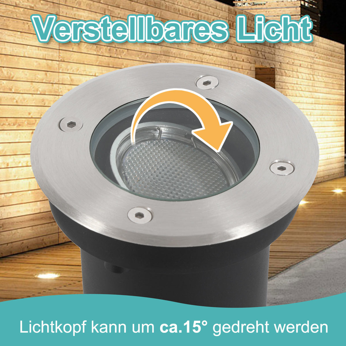 4/8x Bodenleuchte IP67 3W LED Neutralweiß Terrassen Schwenkbar Einbaustrahler