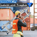 Aluminium multi-purpose ladder, 4-in-1 folding ladder, load capacity 150 kg, step ladder, extension ladder, double-sided ladder and stair ladder, telescopic ladder