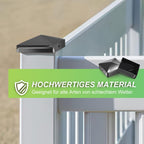 10 Pfostenkappen 91x91mm Zaunpfosten Metall Zaunpfosten verzinkt Pyramiden Form Pfostenabdeckung Zaunpfosten Kappen für Holzpfosten Abdeckkappen für Zaunpfosten mit Schrauben Schwarz/Silber