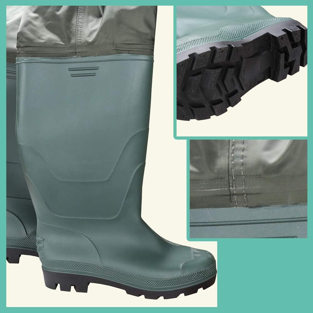 Wathos Herren und Damen Wasserdichte Anglerhosen aus 70D Nylon PVC und Neopren für Angeln