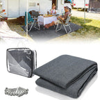 Vorzeltteppich Markisenteppich, Campingteppich atmungsaktiv rutschfest,Waschbare, Zeltteppich mit 12 Löchern, 13 Heringe und Tragetasche,Vorzeltboden Verschiedene Größen(Grau Blau)